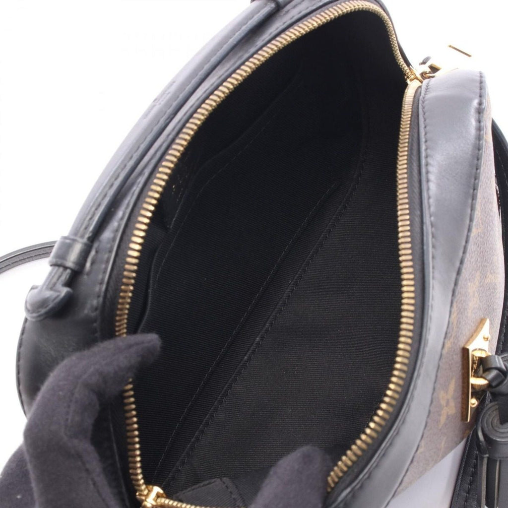 Louis Vuitton Shoulder Bag Saintonge Noir Black Canvas Leather — view 3