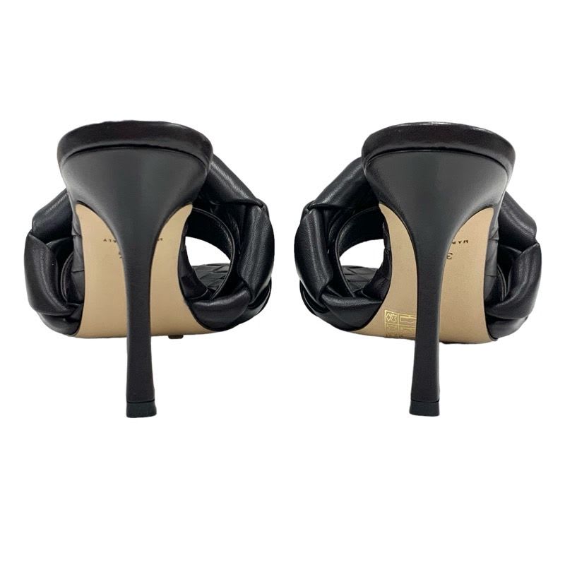 Bottega Veneta Lido Sandals Shoes Leather Dark Brown Mules Intrecciato — view 5