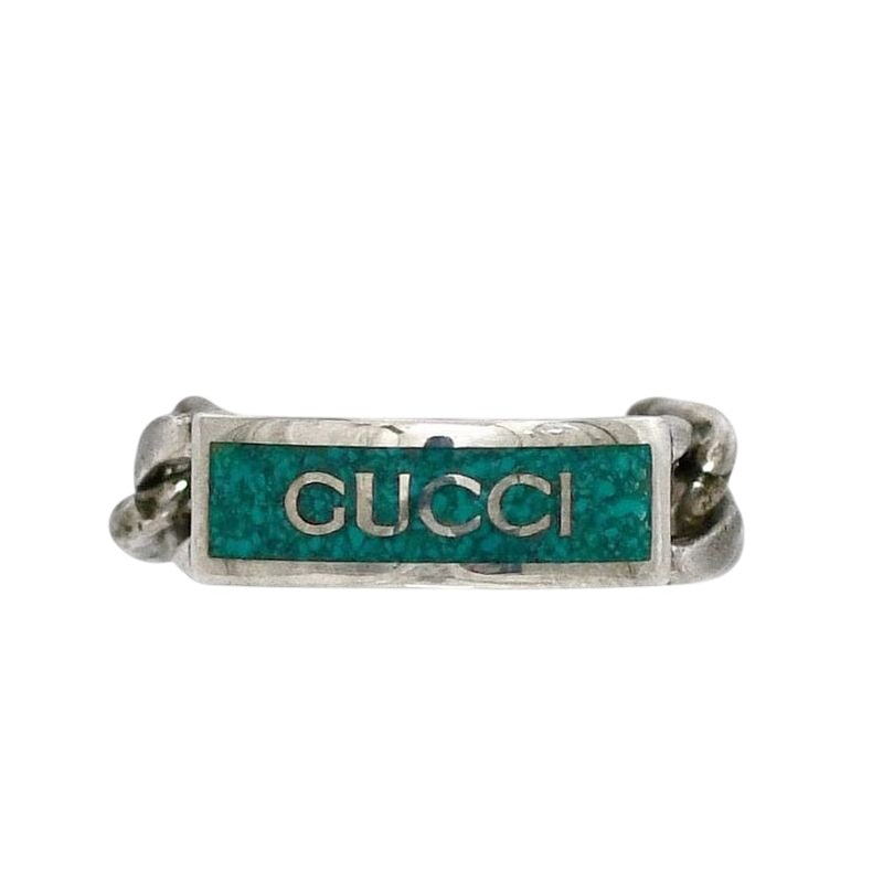 Gucci Ring Silver Green Never