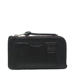 Loewe Anagram L-shaped Zipper Fragment Case Card Black Leather
