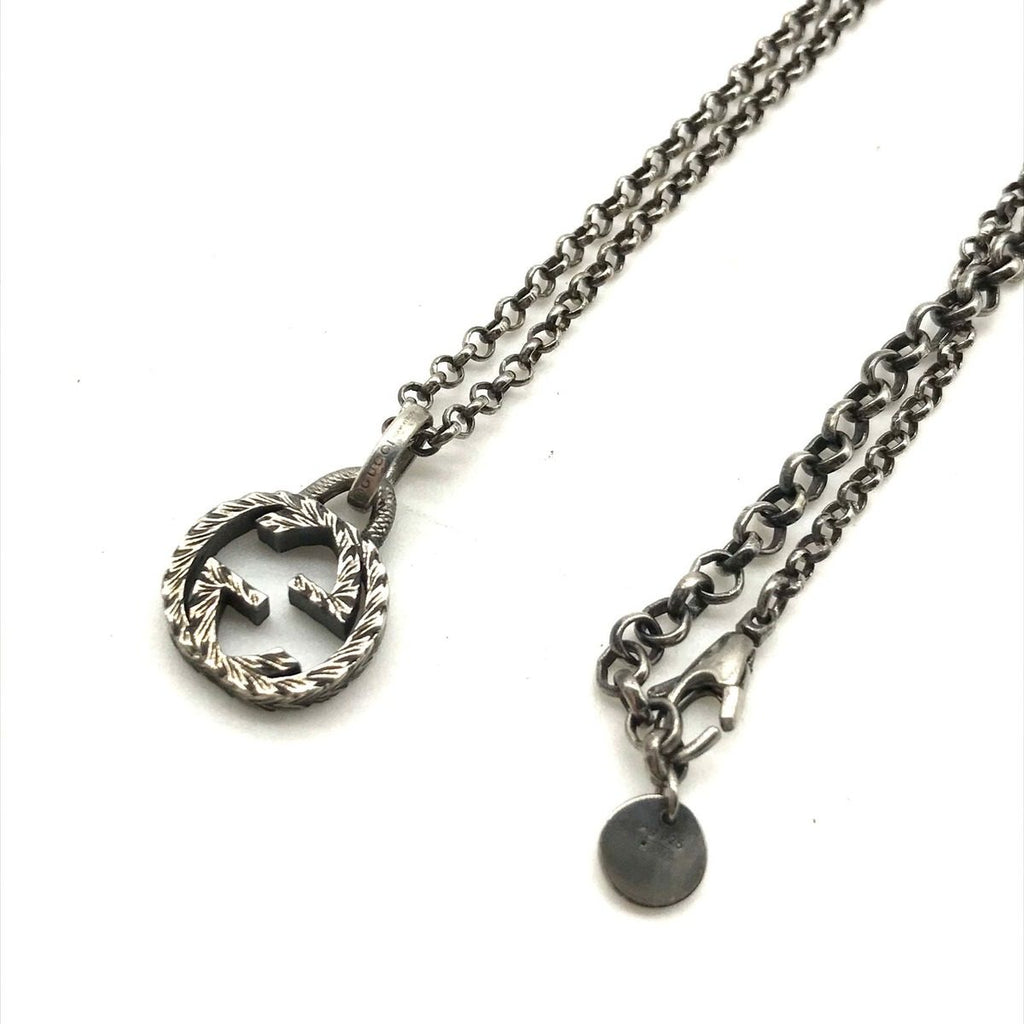 Gucci GG Logo Necklace 925 Sterling Silver