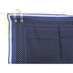 Hermes Carre 40 Petit Gavroche 100% Silk Dotted Scarf Pocket Chief Navy — view 2