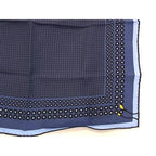 Hermes Carre 40 Petit Gavroche 100% Silk Dotted Scarf Pocket Chief Navy — view 3