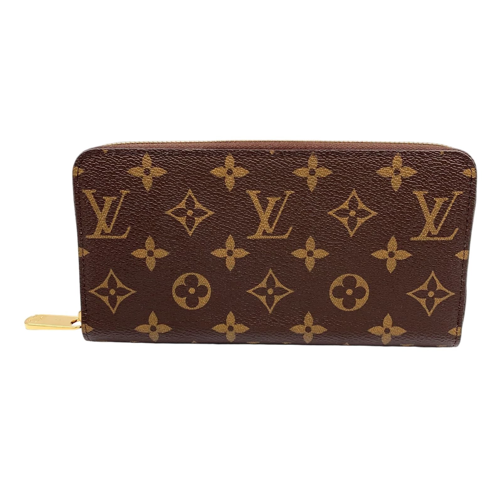 Louis Vuitton Zippy Wallet Monogram Burgundy Brown Round Gold