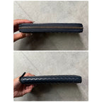 Bottega Veneta Round Zipper Long Wallet Intrecciato Calf Leather Navy — view 2