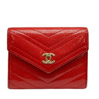 Chanel Chevron V Stitch Coin Case Purse Compact Wallet Mini