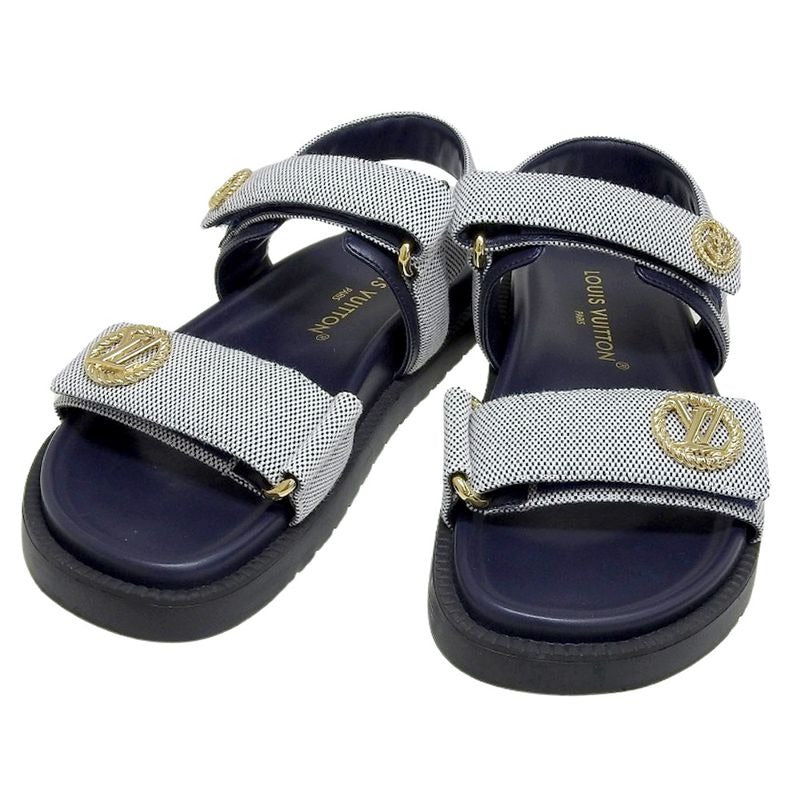 Louis Vuitton 2024 Item Sunset Line Leather Sandals Shoes 37