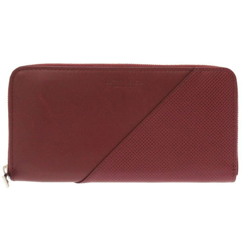 Bottega Veneta Marco Polo Leather Bordeaux Round Zipper Long Wallet Red