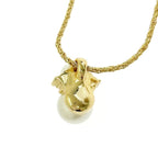 Christian Dior GP Rhinestone Faux Pearl Necklace Gold — view 3