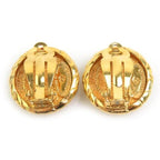 Chanel CC Gold Plated Vintage Earrings Coco Mark Logo Round Clip On — view 4