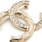 Chanel Brooch Corsage Gold Coco Mark Rhinestone — view 6