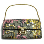 Gucci GG Supreme Chain Wallet Bengal Tiger Cherry Blossom Pattern Long