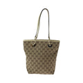 Gucci Brown Ivory Gold Hardware GG Canvas Tote Bag