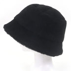 Prada Made Sheepskin Dyed Fur Triangle Logo Bucket Hat Black XL — view 2