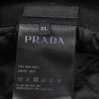 Prada Made Sheepskin Dyed Fur Triangle Logo Bucket Hat Black XL — view 6