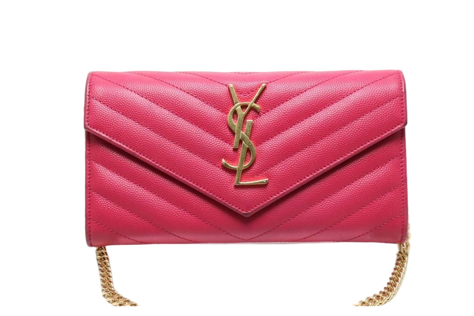 Saint Laurent Matelasse Chain Wallet Leather Shoulder