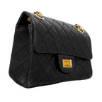 Chanel Shoulder Bag Quilted 2.55 Calfskin Black Gold — view 2