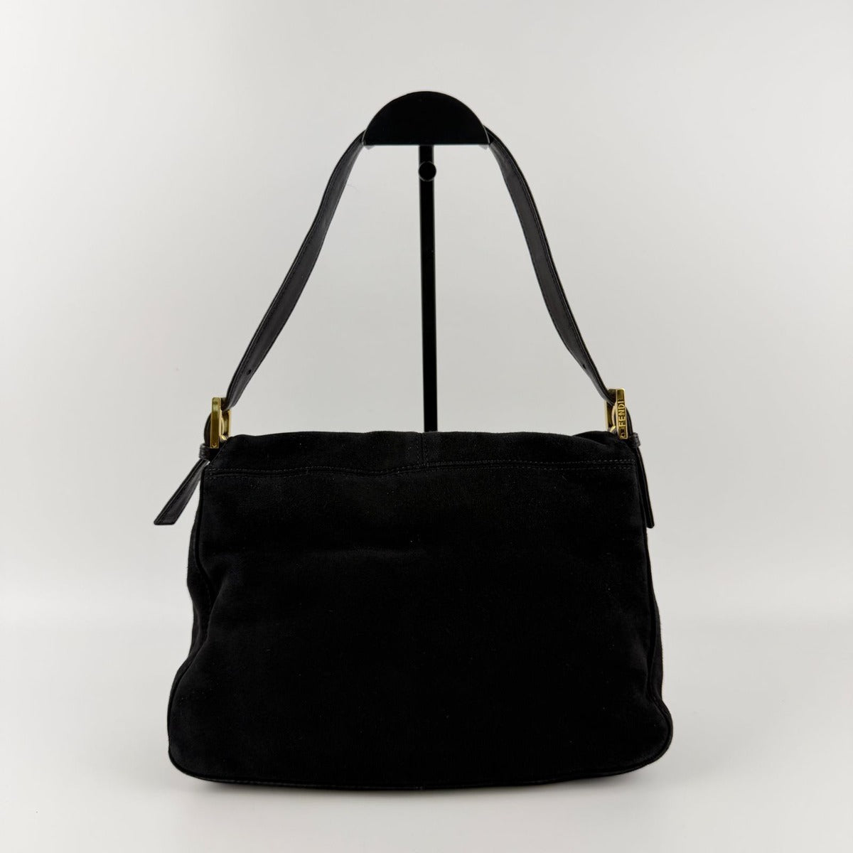 Fendi Mamma Bucket Shoulder Bag Black Suede Vintage — view 3
