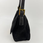 Fendi Mamma Bucket Shoulder Bag Black Suede Vintage — view 4
