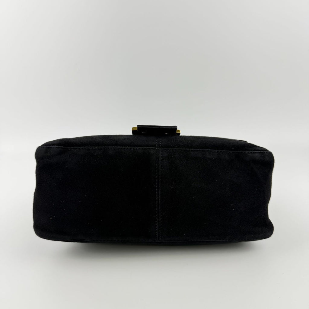 Fendi Mamma Bucket Shoulder Bag Black Suede Vintage — view 6