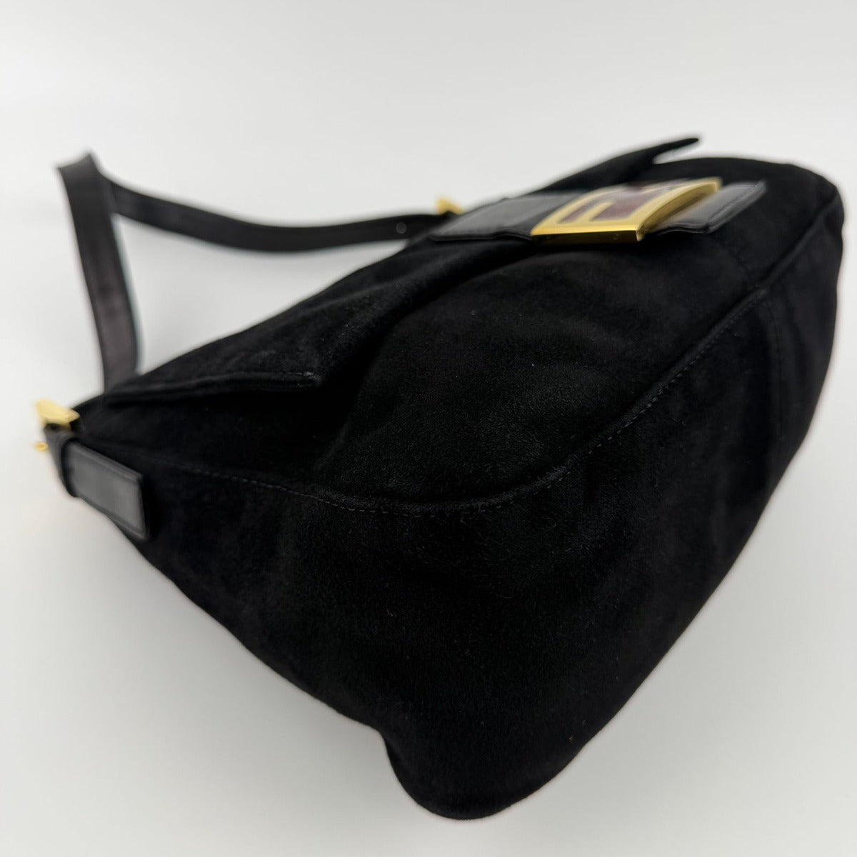 Fendi Mamma Bucket Shoulder Bag Black Suede Vintage — view 7