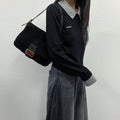 Fendi Mamma Bucket Shoulder Bag Black Suede Vintage