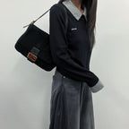 Fendi Mamma Bucket Shoulder Bag Black Suede Vintage