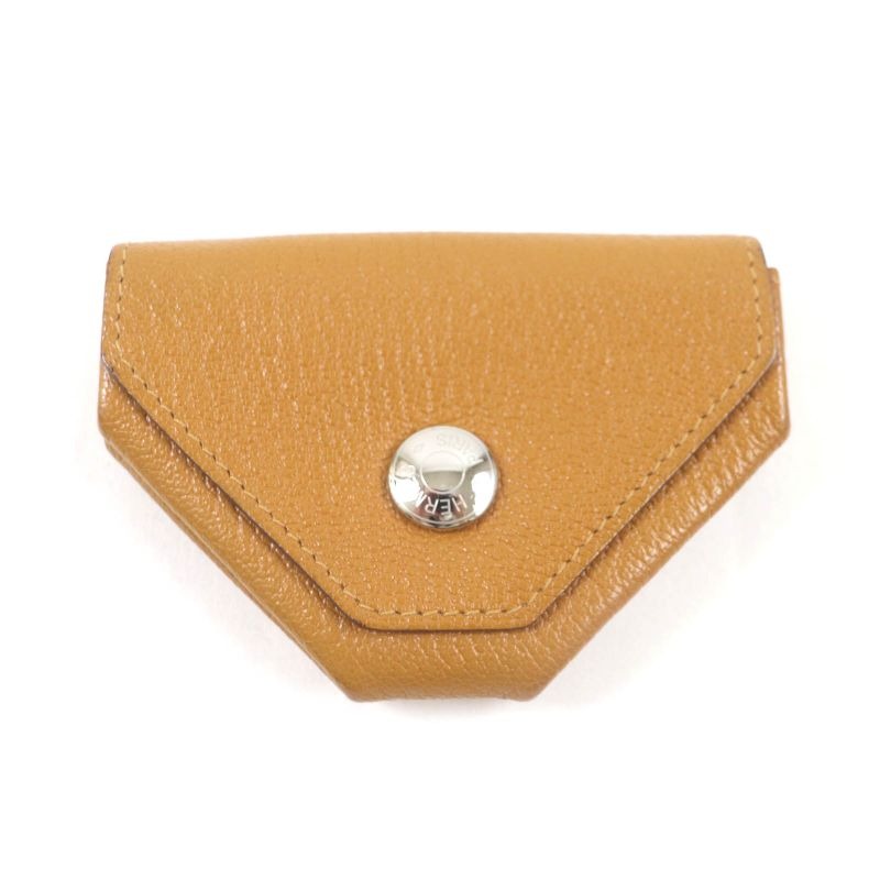 Hermes le Van Cattle Verso Bicolor Chevre Mizor Coin Case Brown Pink