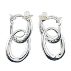 Chanel Double Hoop Silver 925 27.2 g Earrings