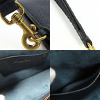 Christian Dior Pouch Bee Leather Navy Gold Hardware Multi Case Clutch — view 8