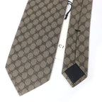 Gucci 100% Silk GG Logo All-over Webline Tie Regular Beige — view 3
