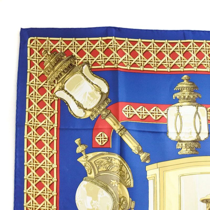 Hermes Carre 90 Feux de Route Silk Red Yellow Blue Scarf — view 2