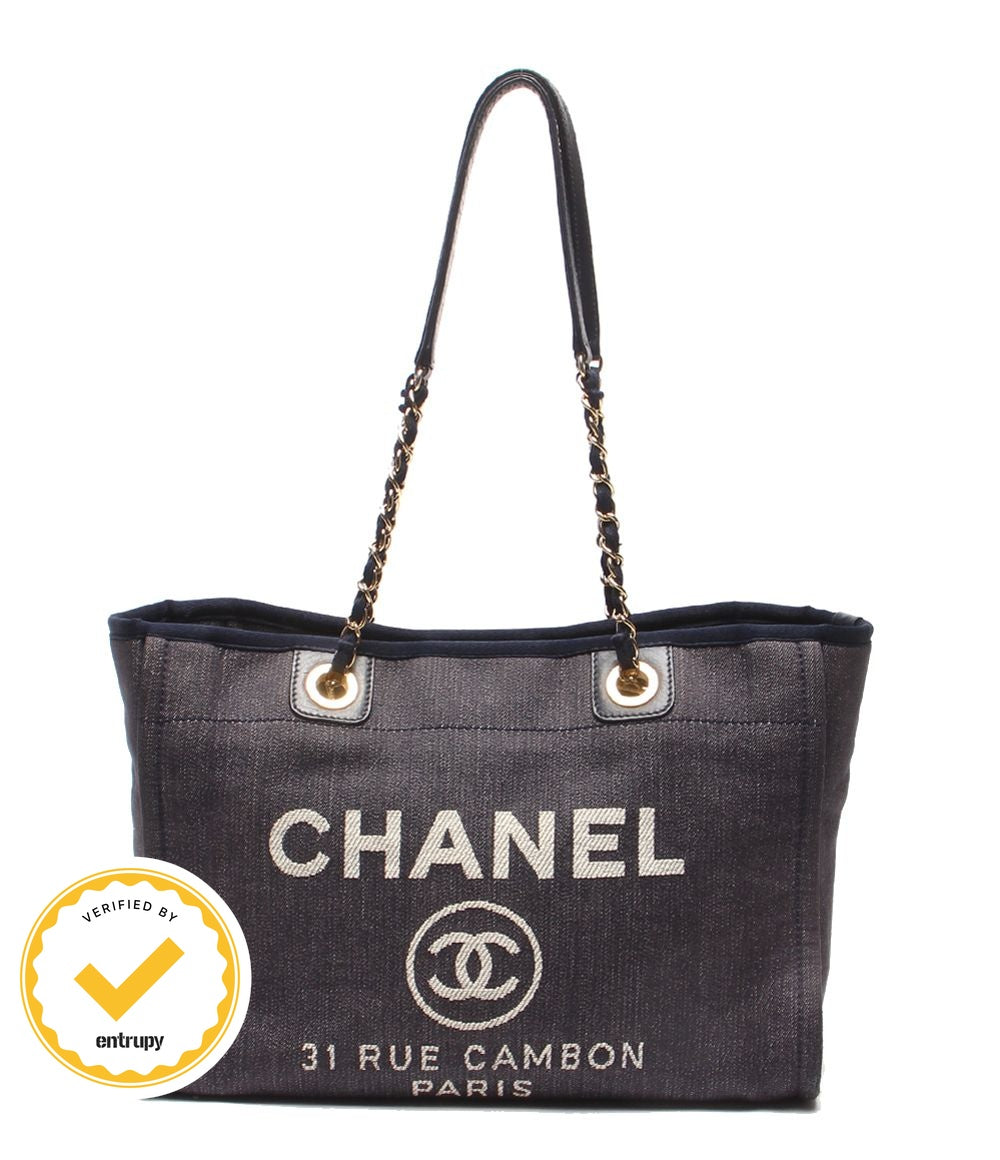 Chanel Chain Shoulder Bag Gold Deauville Line