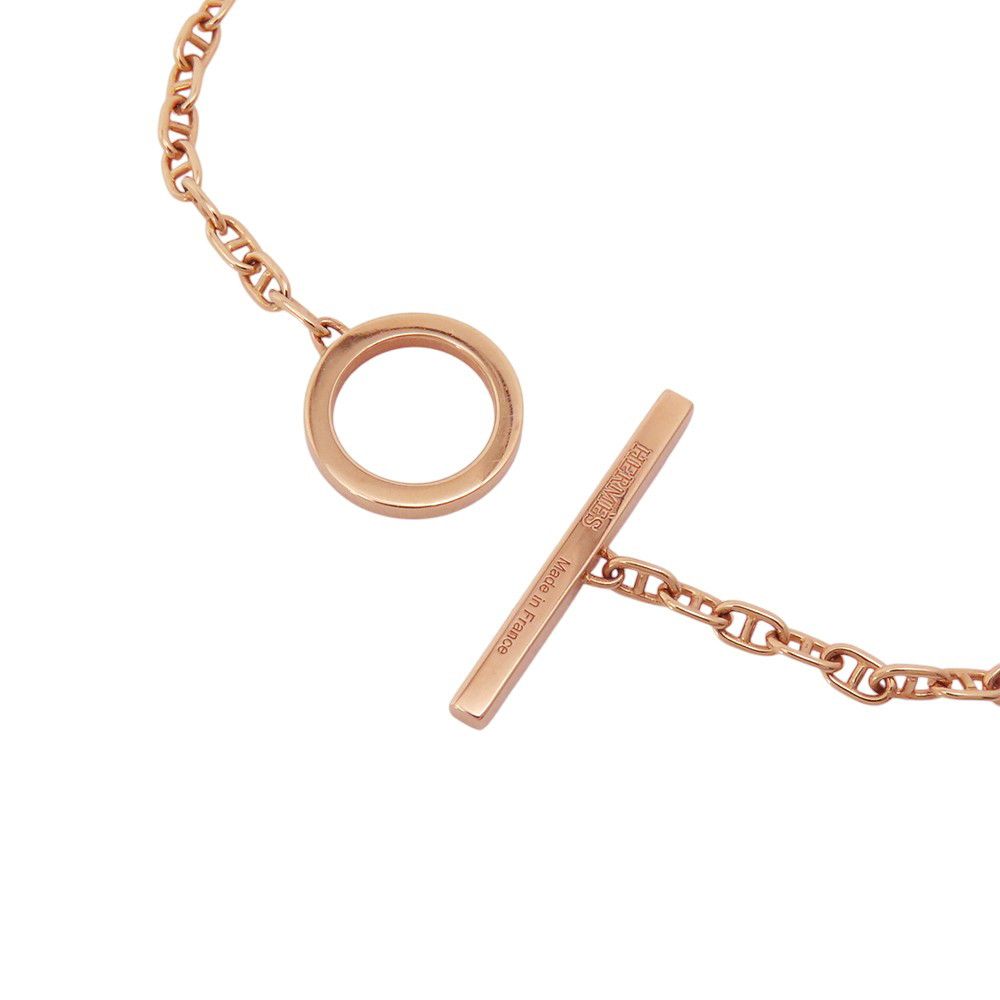 Hermes Bracelet Chaine D'ancre Verso 18K Pink Gold White Ceramic — view 4