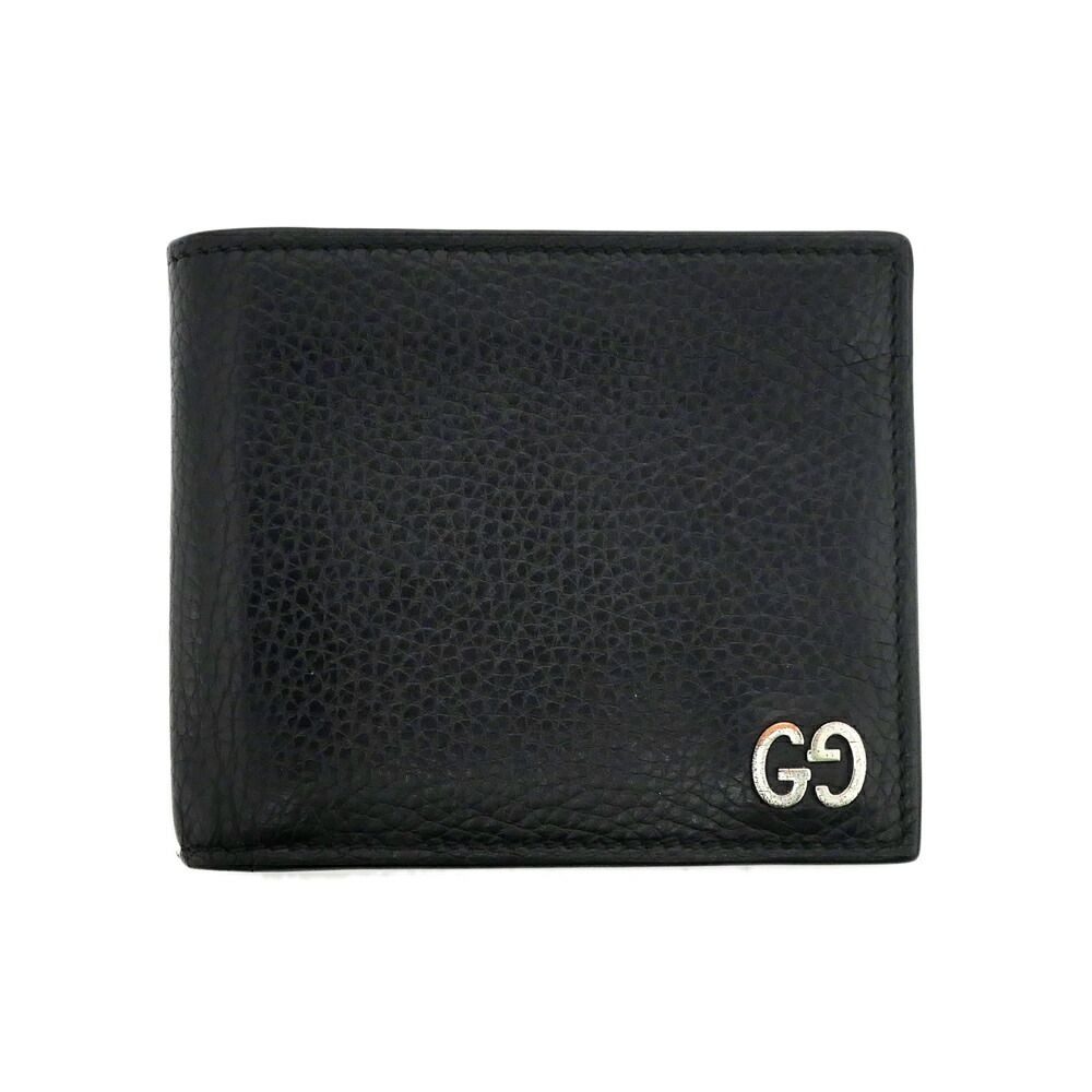 Gucci Bifold Wallet Black Silver Leather