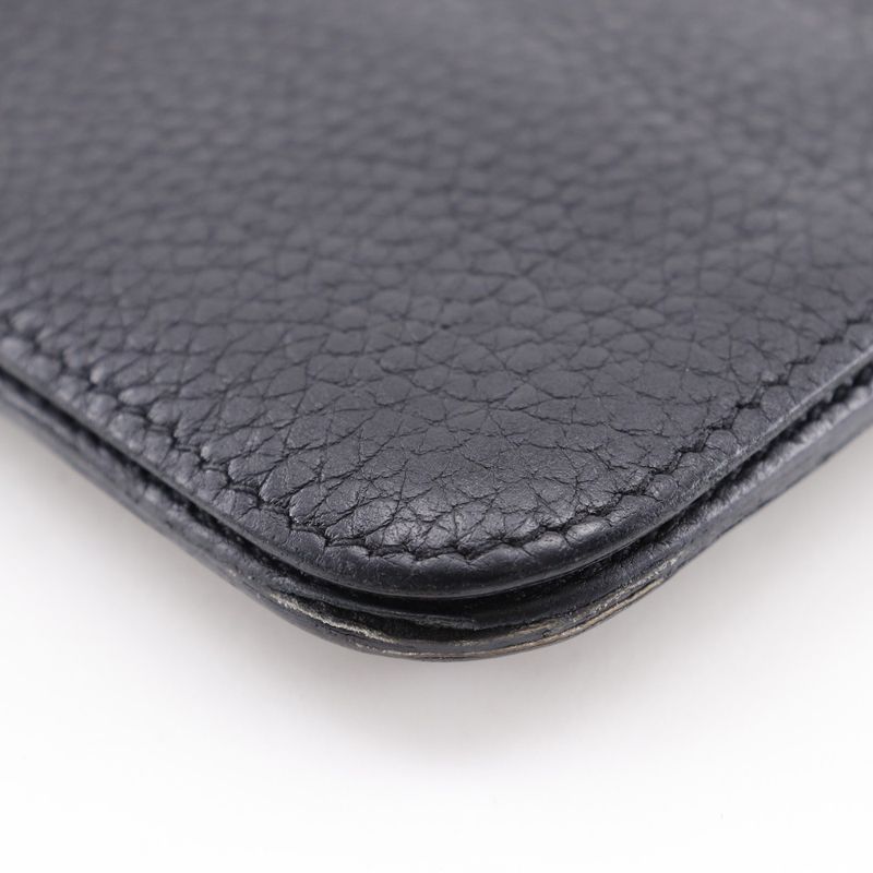 Hermes Dogon Long Taurillon Clemence Black P Wallet — view 5