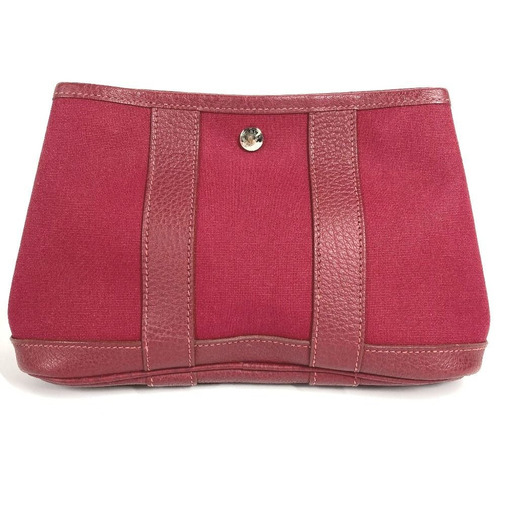 Hermes Pouch Garden Party Ttpm Toile Officier Red