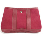 Hermes Pouch Garden Party Ttpm Toile Officier Red