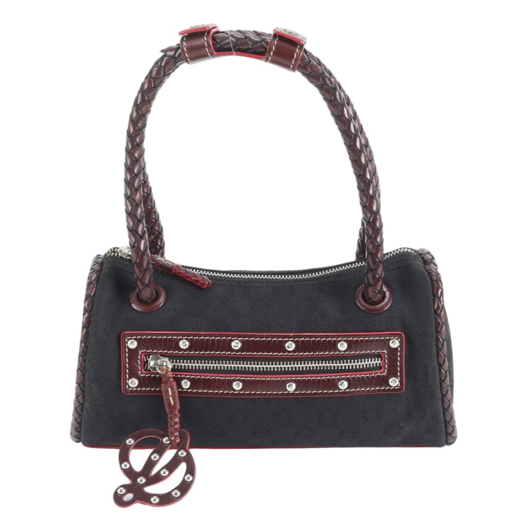 Loewe Leather Canvas Handbag Tote Black