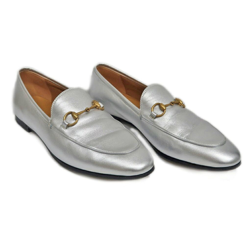 Gucci Jordan Horsebit Loafers 39 Silver Leather — view 2
