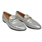 Gucci Jordan Horsebit Loafers 39 Silver Leather — view 2