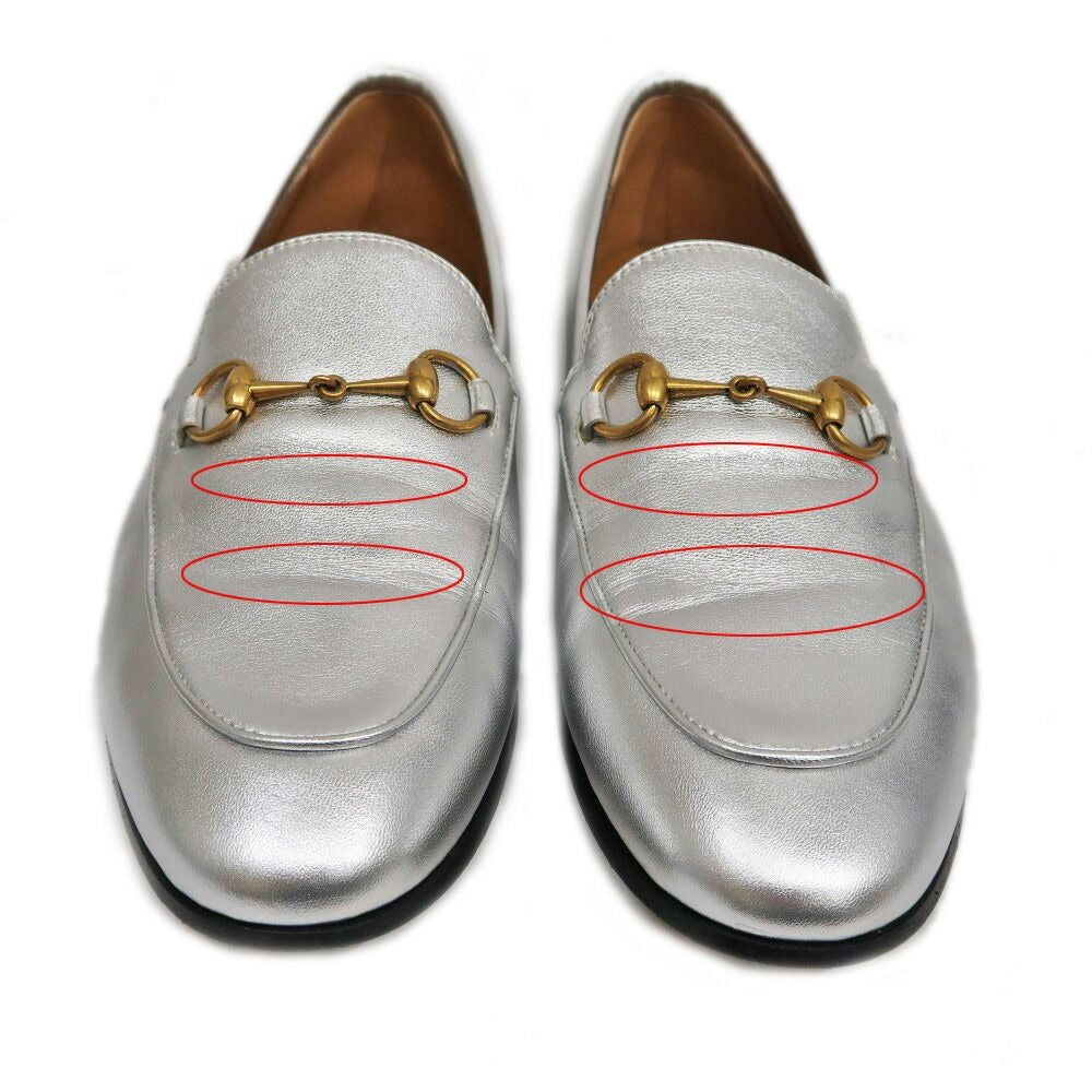 Gucci Jordan Horsebit Loafers 39 Silver Leather — view 3
