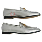 Gucci Jordan Horsebit Loafers 39 Silver Leather — view 5