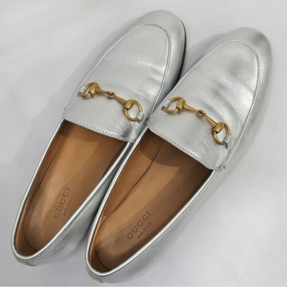 Gucci Jordan Horsebit Loafers 39 Silver Leather — view 6
