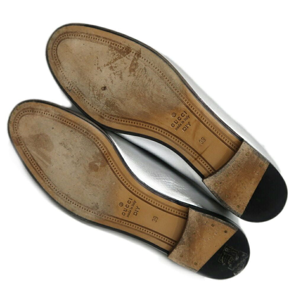 Gucci Jordan Horsebit Loafers 39 Silver Leather — view 8
