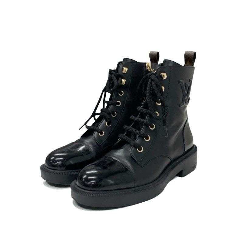 Louis Vuitton Citizen Line Monogram Boots Short Shoes Leather Black Logo
