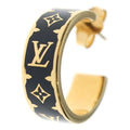 Louis Vuitton Nanogram Hoop Earrings Gold Black