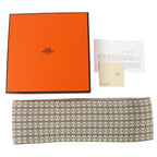 Hermes Giovanna 100% Cashmere Etoupe Ecru Logo Knit Headband Hair — view 2