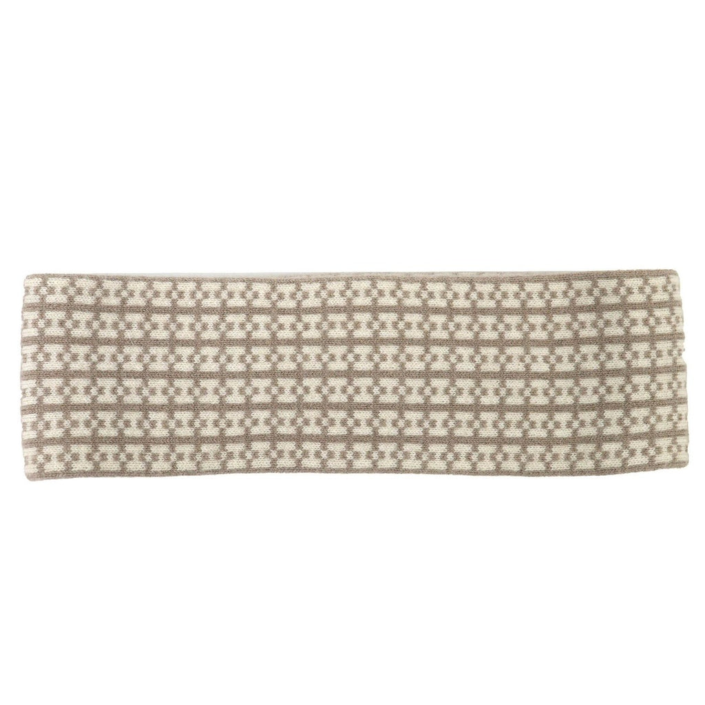 Hermes Giovanna 100% Cashmere Etoupe Ecru Logo Knit Headband Hair