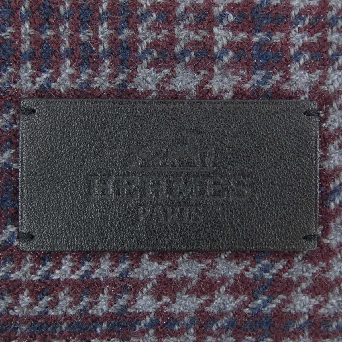 Hermes Scarf Cashmere Red Navy Gray — view 4